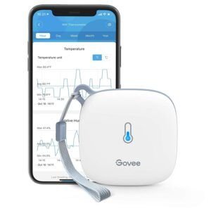 Estación meteorológica Govee WiFi con sensores inteligentes para temperatura, humedad y clima en tiempo real, compatible con app móvil y asistentes de voz